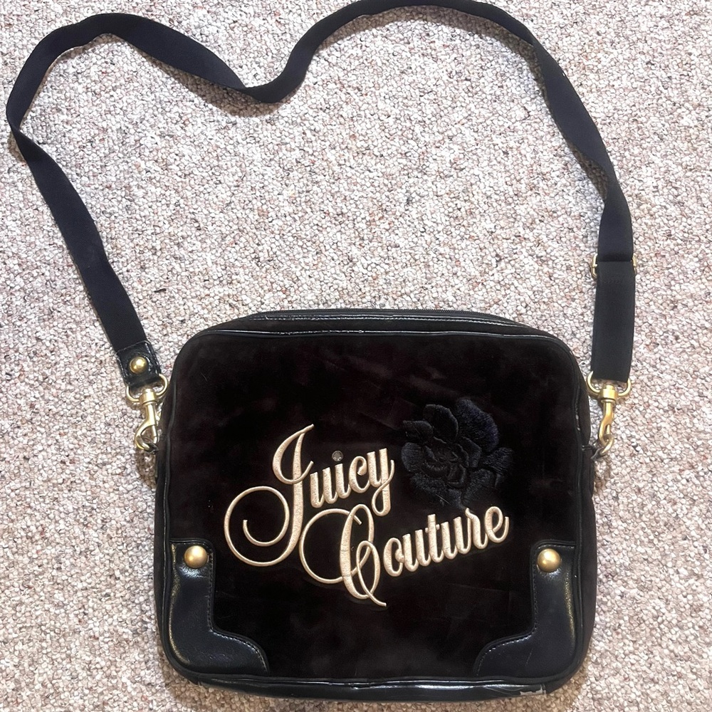 Juicy Couture Black Velour Laptop Case